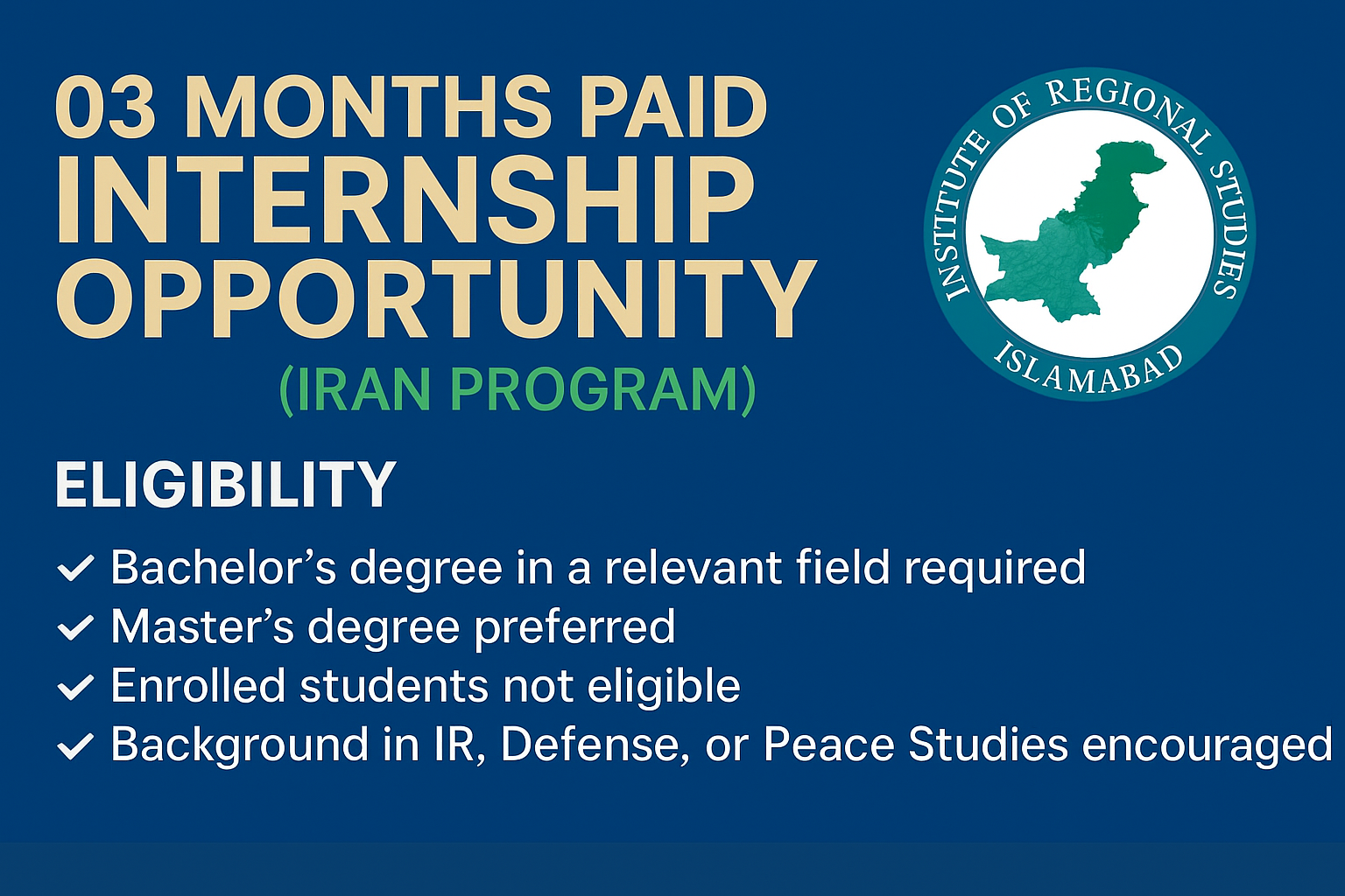 Paid Internship Opportunity (Iran Program)